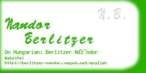 nandor berlitzer business card